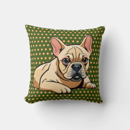Bunte, moderne französische Bulldots Kissen