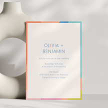 Bunte moderne geometrische Randfoto-Hochzeit