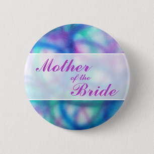 Bunte moderne Hochzeit. Mutter der Braut Button