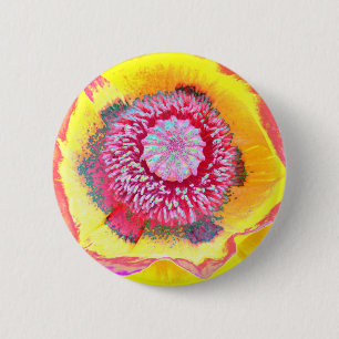 Bunte Mohnblume Button