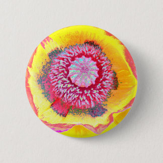 Bunte Mohnblume Button