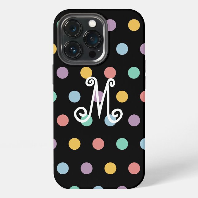 Bunte Monogramm-Punkte iPhone Hülle (Hinten)