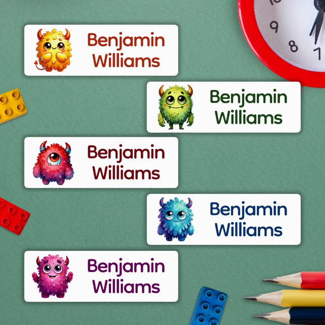 Bunte Monster-Schultagescamp-Name Etiketten (Von Creator hochgeladen)