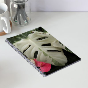 Bunte Monstera-Blatt-Blumen Notizblock