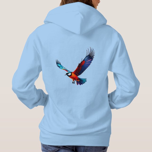 Bunte Möwe im Flug Hoodie (Rückseite)