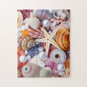 Bunte Muscheln am Strand 252-Teile-Puzzle Puzzle