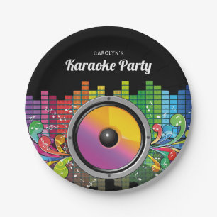 Bunte Musik Karaoke Geburtstagsfeier Papier Teller