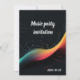bunte Musikmelodie Einladung