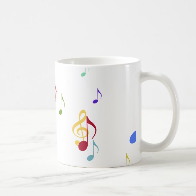 bunte Musiknoten Kaffeetasse (Rechts)
