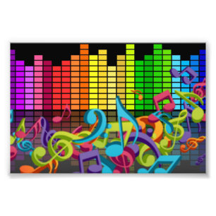 bunte Musiknotenentzerrertöne Fotodruck
