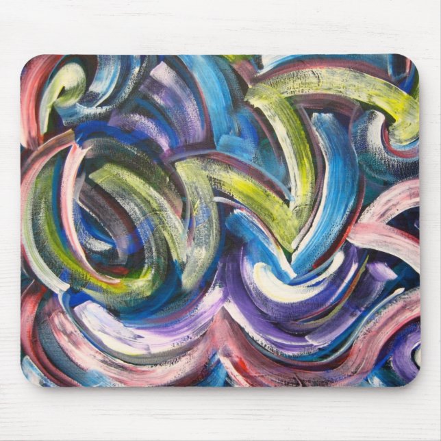 Bunte mutige handgemalte Brushstrokes Mousepad (Vorne)