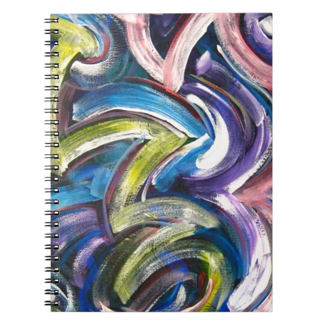Bunte mutige handgemalte Brushstrokes Notizblock (Vorderseite)