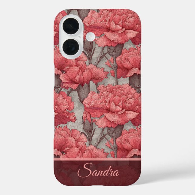 Bunte Mutter Geschenk Nelke Blumen Name Case-Mate iPhone Hülle (Rückseite)