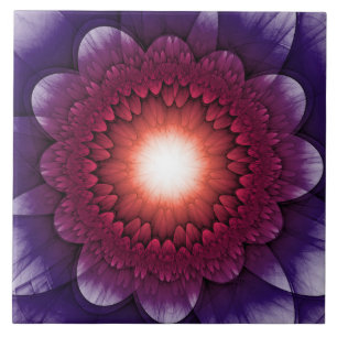 Bunte mystische Blumendekoration Fliese