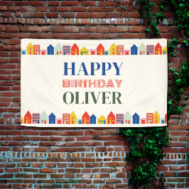 Bunte Nachbarschaft Geburtstagspartei Banner