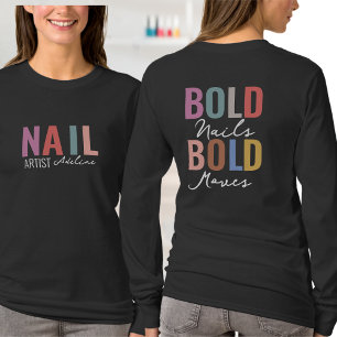 Bunte Nageldesignerin Name Motivationszitat Pastel T-Shirt
