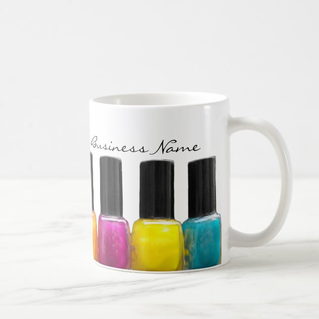 Bunte Nagellack-Flaschen, Nagel-Salon Kaffeetasse (Rechts)