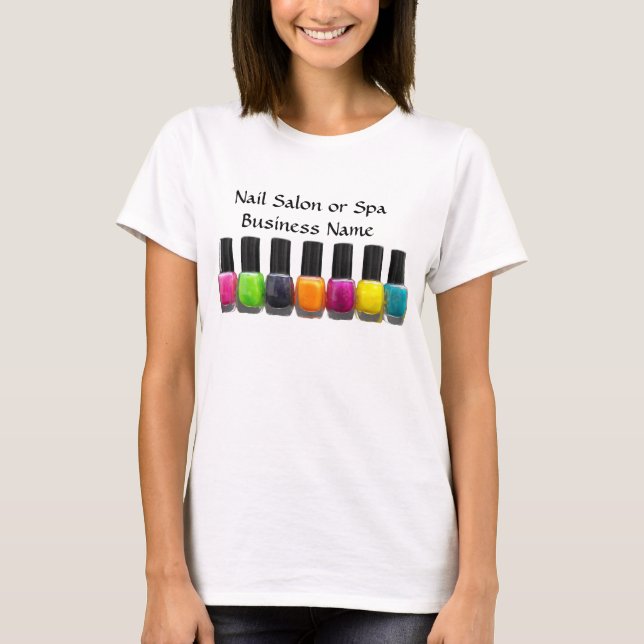 Bunte Nagellack-Flaschen, Nagel-Salon T-Shirt (Vorderseite)