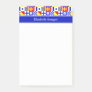 Bunte nautische Signalflaggen Königlicher Namensmo Post-it Klebezettel