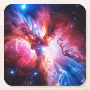 Bunte Nebelgalaxie Weltraum Sterne Kosmischer Univ Rechteckiger Pappuntersetzer