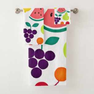 Bunte Neon-Frucht-Fiesta Badhandtuch Set