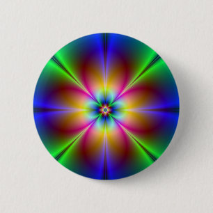 Bunte Neon-Gänseblümchen Button