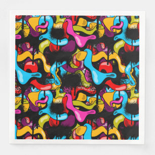 Bunte Neon-Graffiti-Hip-Hop- Street-Art Serviette