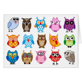 Bunte niedliche Eulen