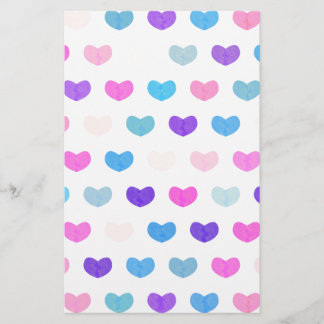 Bunte niedliche Herzen VIII Briefpapier