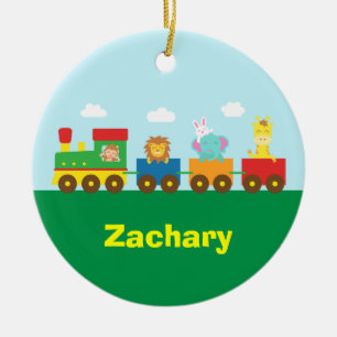 Bunte niedliche Tiere Zug für Kinder Keramikornament