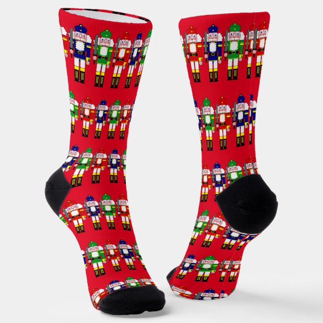 Bunte Nutcracker Weihnachten Socken (Gewinkelt)