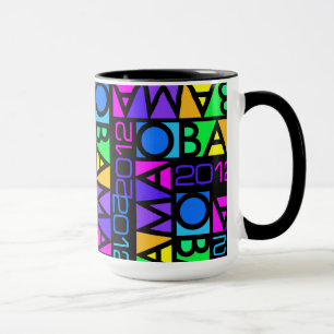 Bunte ObamaTasse 2012 - wählen Sie Art u. Farbe Tasse