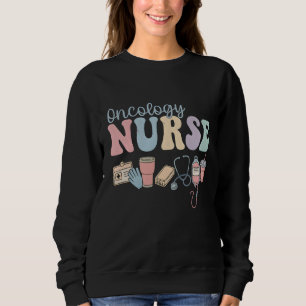 Bunte Onkologie-Krankenschwester Retro-Ästhetik Sweatshirt