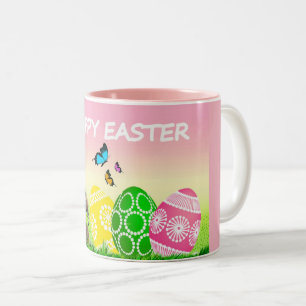 Bunte Oster-Deko-Kaffeetasse Zweifarbige Tasse