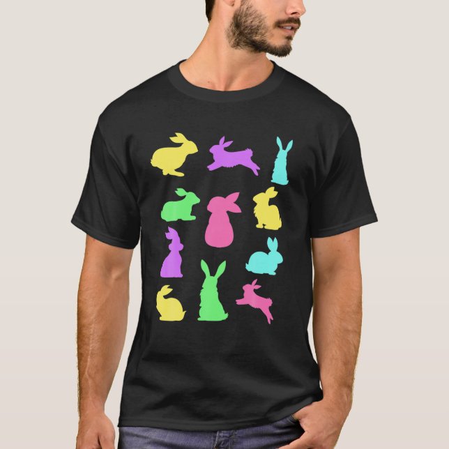 Bunte Osterblichkeit Bunny Costume Osterbrunnes Ki T-Shirt (Vorderseite)