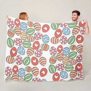 Bunte Ostereier Fleecedecke