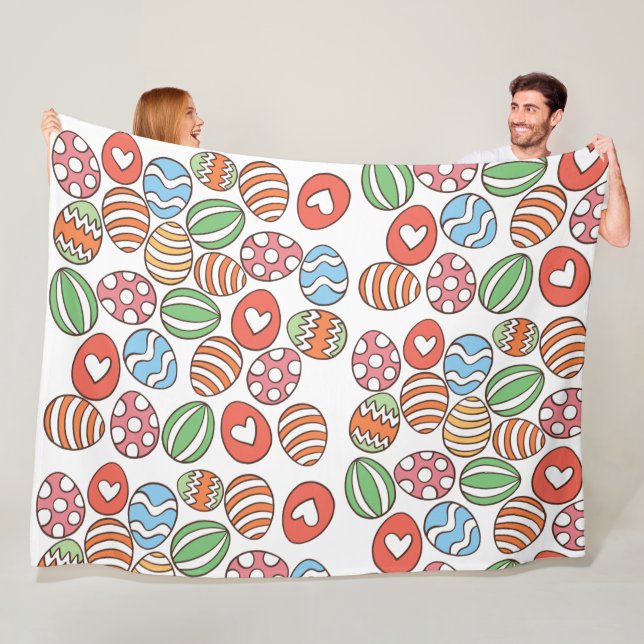 Bunte Ostereier Fleecedecke (Beispiel)