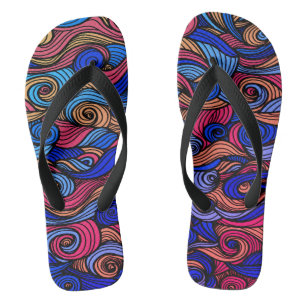 Bunte Paisley-Flip-Flops mit Wellenmuster Flip Flops