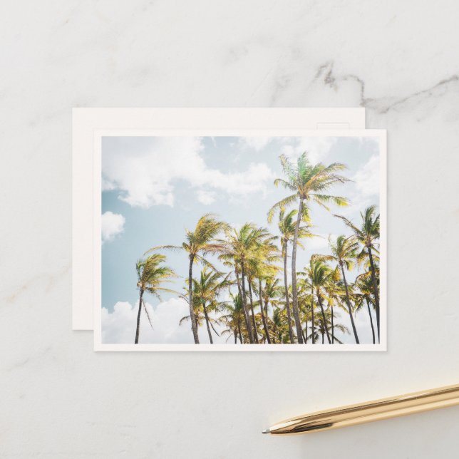 Bunte Palmen in Hawaii Blank Postkarte (Vorderseite/Rückseite Beispiel)