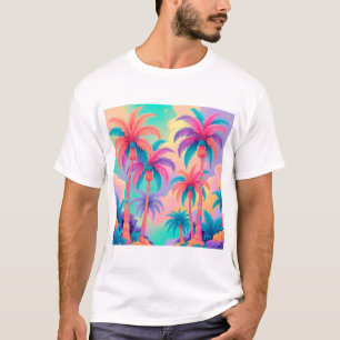 Bunte Palmen T-Shirt