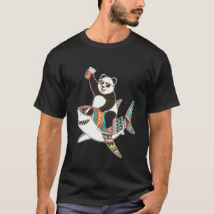 Bunte Panda-Hai-Party-Rave-EDM-Festival-Nacht T-Shirt