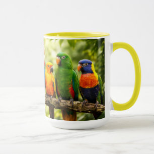 Bunte Papageien in der Natur Tasse