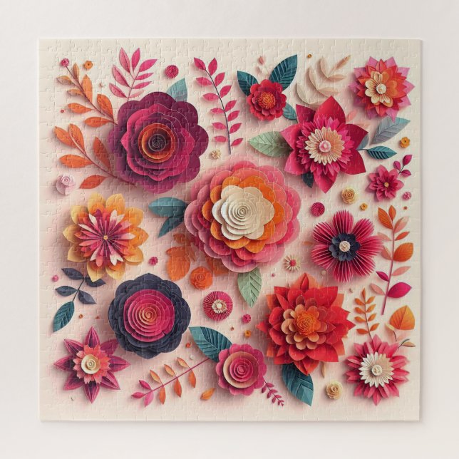 Bunte Papierblumen Puzzle (Vertikal)