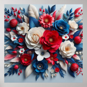 🌸 Bunte Papierblumendekoration Für Bastelfreunde  Poster