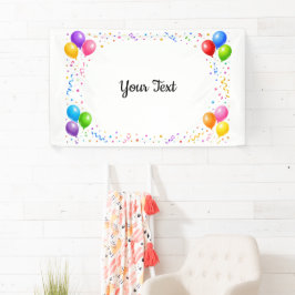 Bunte Party Ballons Konfetti Rahmen Design Banner