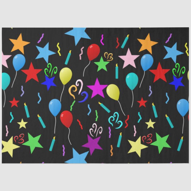 Bunte Party-Ballons und Sterne Seidenpapier (Vorderseite)