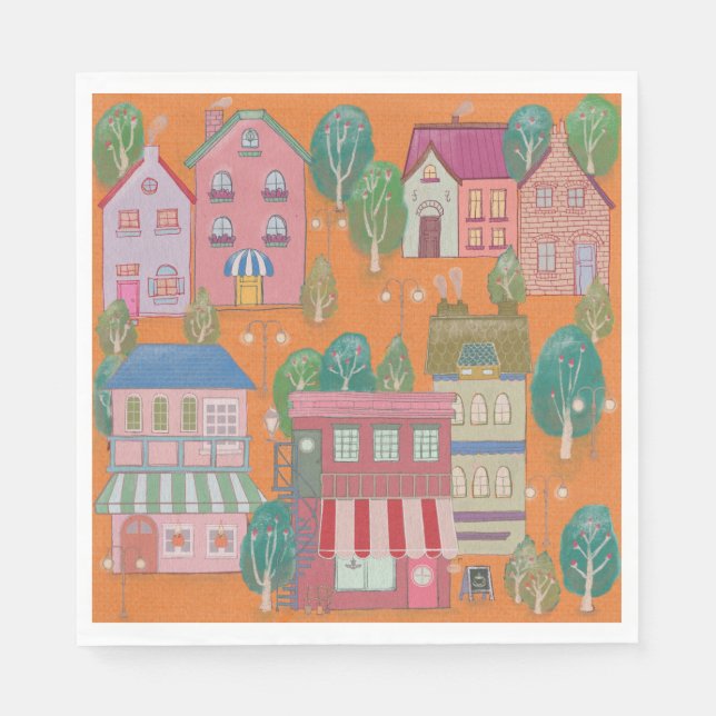 Bunte Party-Papier-Tischservietten  Serviette (Vorderseite)