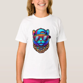 Bunte Partykatze T-Shirt
