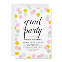Bunte Pastel Confetti Dots Graduation Party