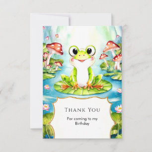 Bunte Pastel Frosch Geburtstag Dankeskarte